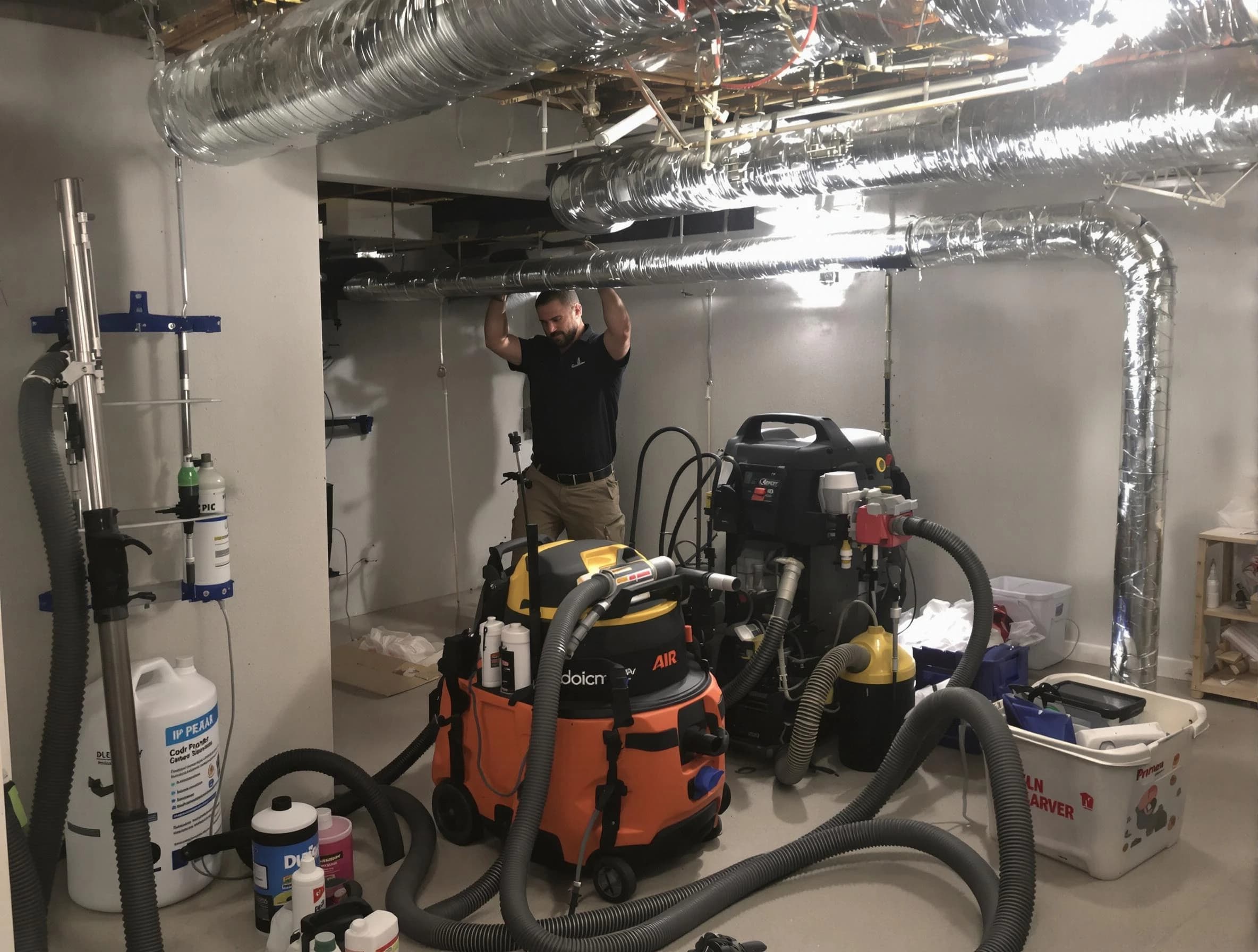 Margaret Air Duct Cleaning specialist performing professional mold removal from air ducts using safety equipment in Margaret