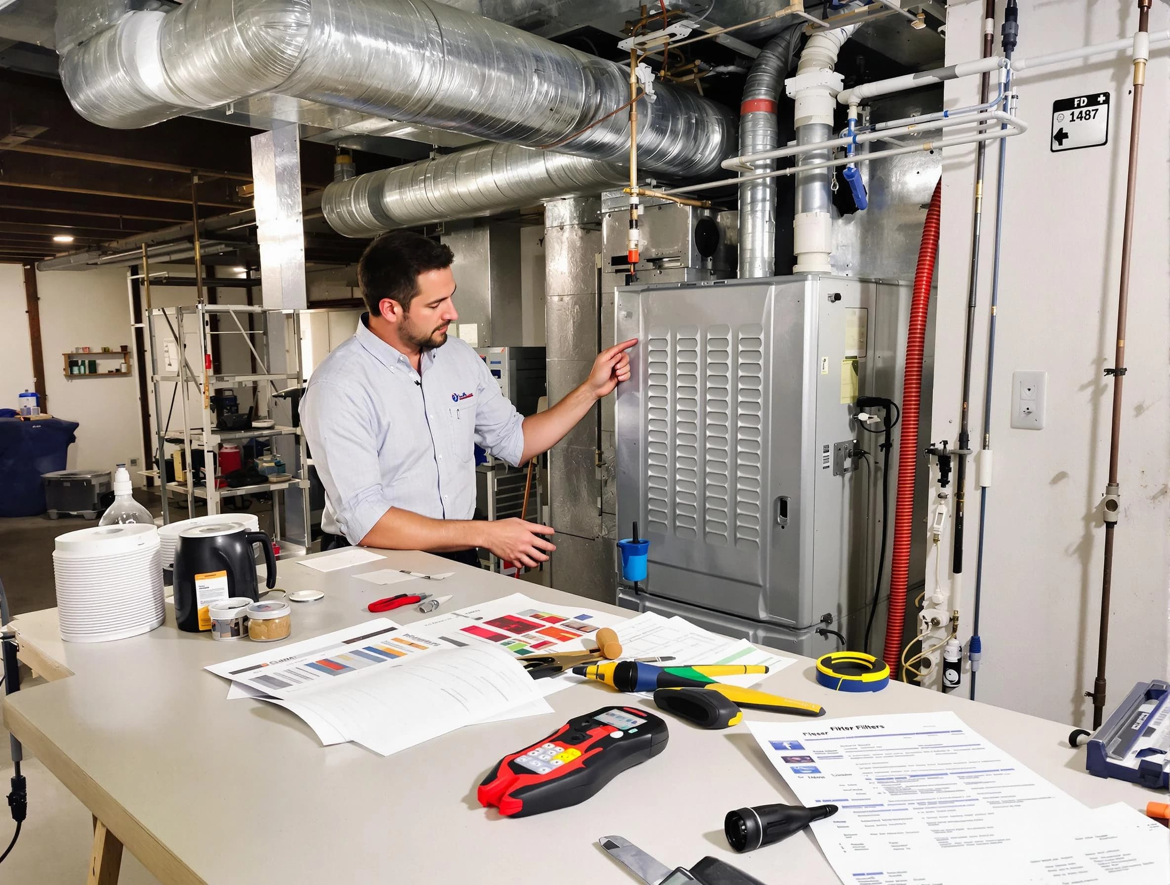 Margaret Air Duct Cleaning inspector conducting detailed filter system evaluation using professional diagnostic tools in Margaret